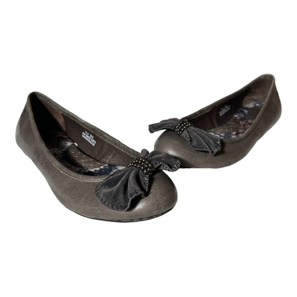 Born Josie Gray Leather Ballet Flats - Picture 1 of 4